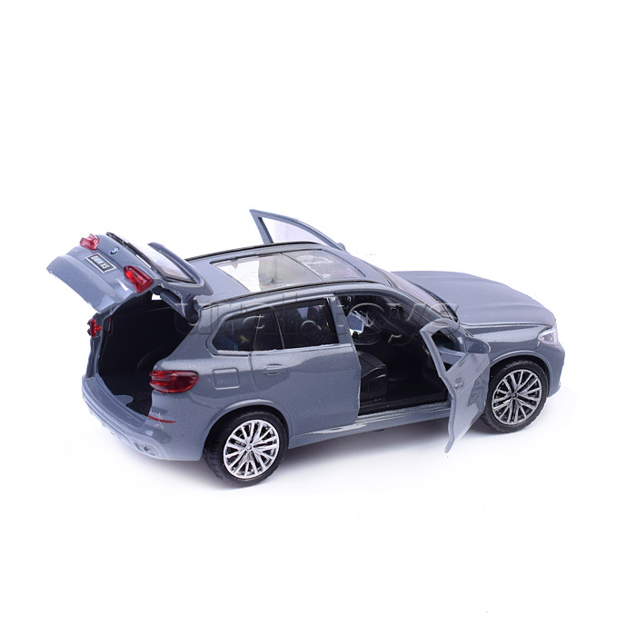 Машина металл BMW X5 M-SPORT 12 см, двери, багаж, инерц, мокрый асфальт, в коробке