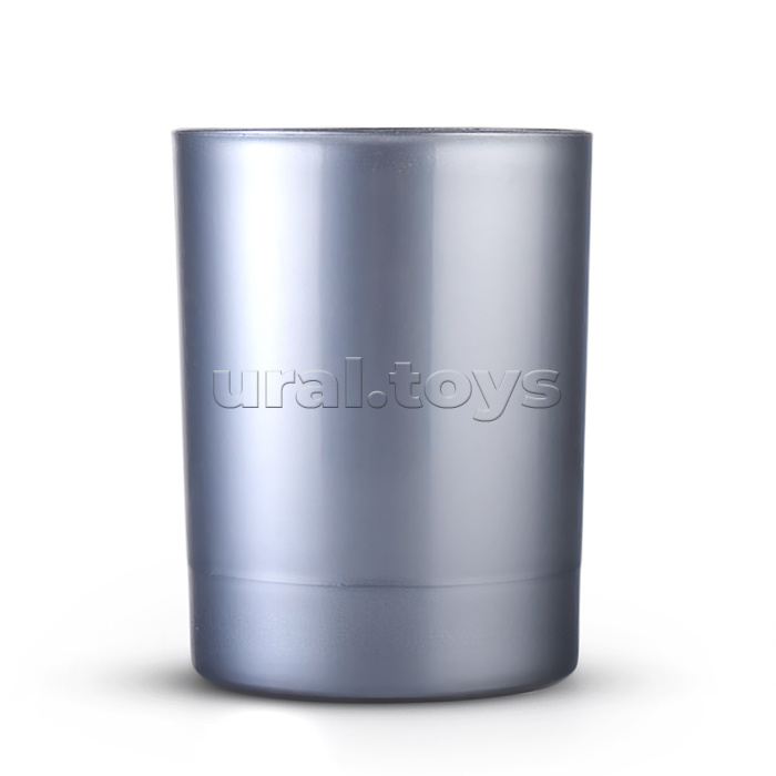 Подставка для пишущих принадлежностей  9x6x6 см, стакан круглый, серый, индивидуальная маркировка