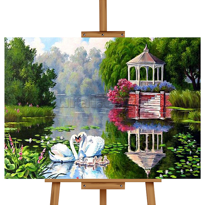 Набор для рисования "Картина по номерам 40х50 см. Пара лебедей"