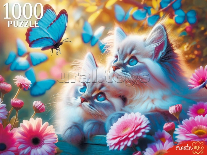 Пазлы 1000 "Котята и бабочки" Пазлы 1000 "Котята и бабочки"