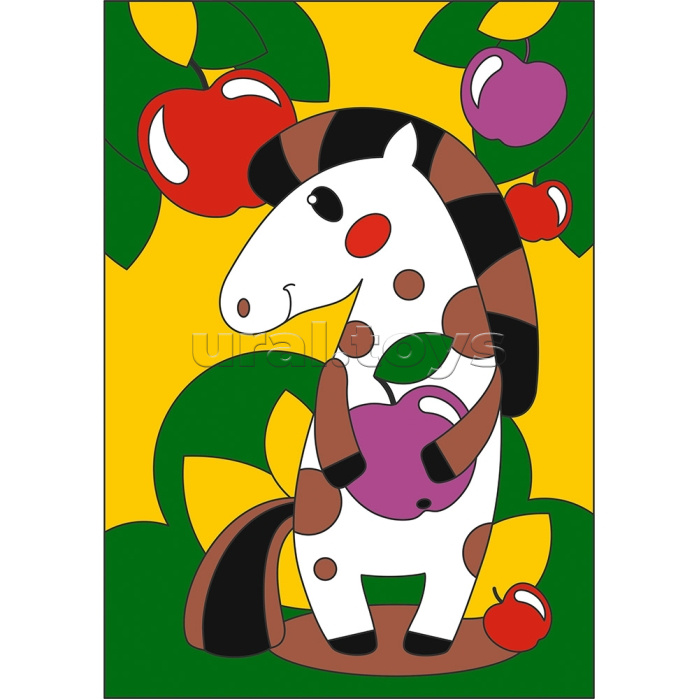 Картина по номерам 20*30 "Белая лошадка" на подрамнике