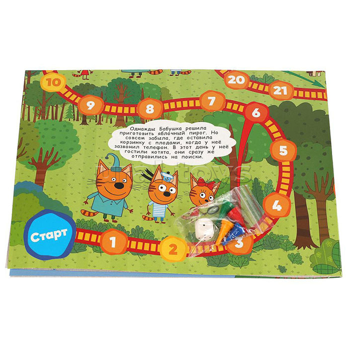 Настольная игра-ходилка "Три кота. Поиски пропавшей корзинки"