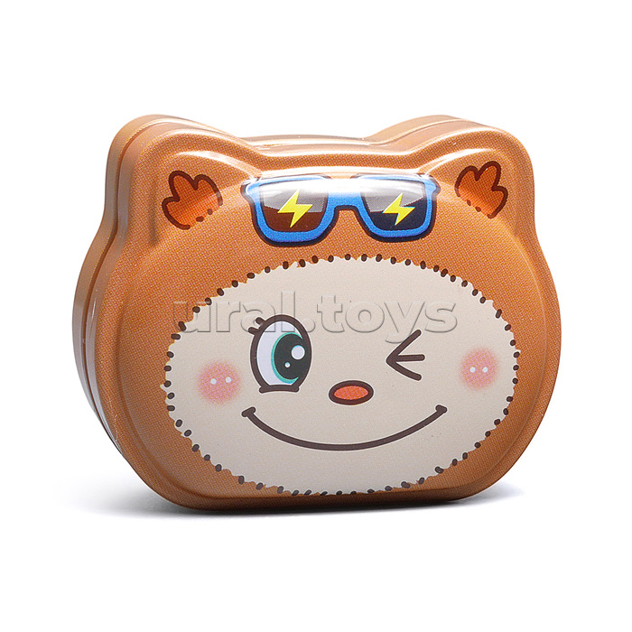 Точилка металлическая "Животные" 2 отверстия для заточки, 4 дизайна, с контейнером для стружки