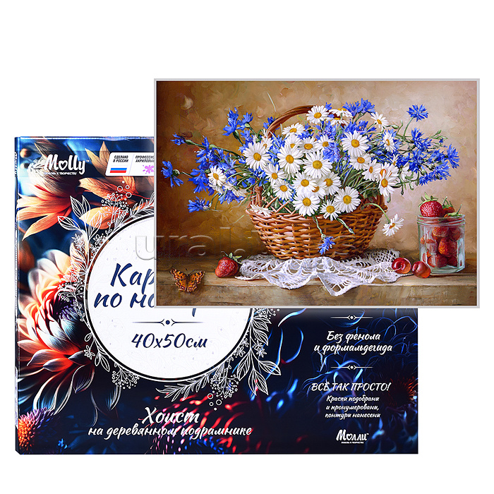 Картина по номерам 40х50 "Бузин. Ромашковое настроение" (30 цветов)