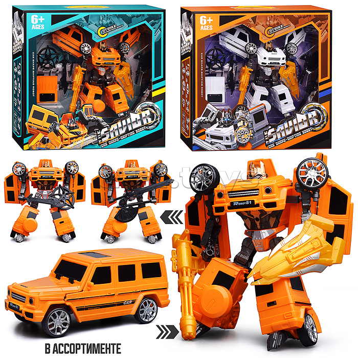 Робот трансформирующийся во внедорожник, в коробке