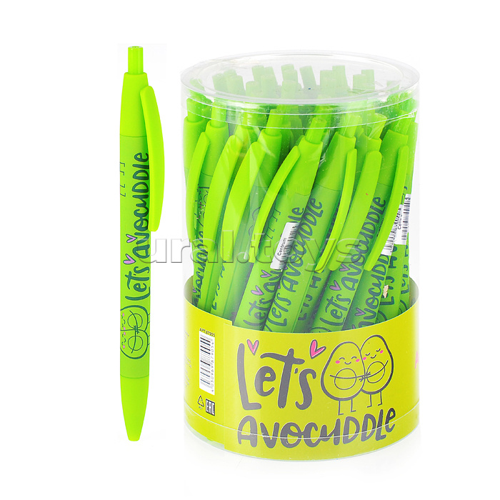 Ручка шариковая автомат "Let's avocuddle" прорезиненная, цвет чернил синий, 0.7мм