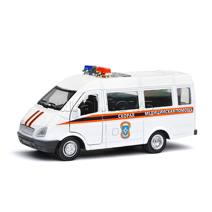 Машина металл ГАЗ -3221 "Газель" 12,2 см, Скоорая, (дв, инер,) в коробке Машина металл ГАЗ -3221 "Газель" 12,2 см, Скоорая, (дв, инер,) в коробке