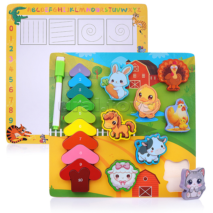 Пазл-вкладыш "Веселые животные"