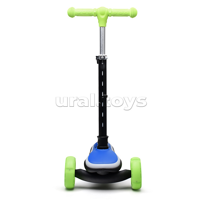 Самокат трёхколёсный ROCKET светящиеся колеса PU, дека, рулевая стойка, цвет зелено-синий