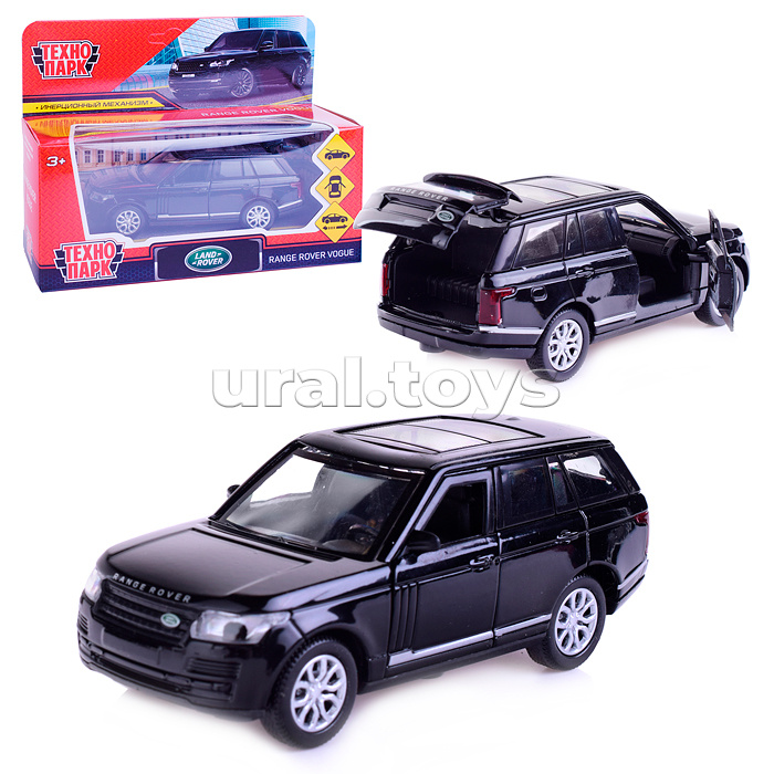 Машина металл Range Rover Vogue 12 см, (двери, багаж, черный) в коробке