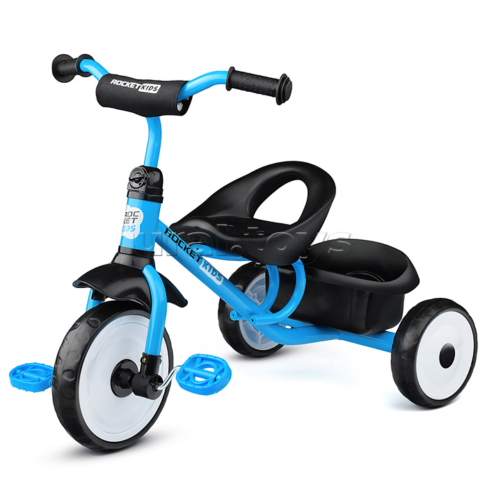 Велосипед трехколесный Rocket, колеса EVA 10"/8",  цвет голубой