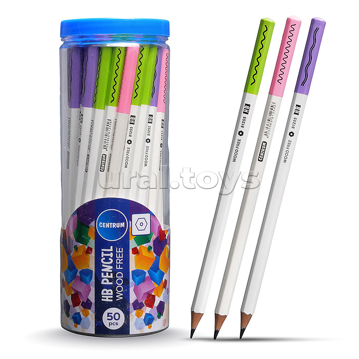 Карандаш HB пластиковый, шестигранный, заточенный