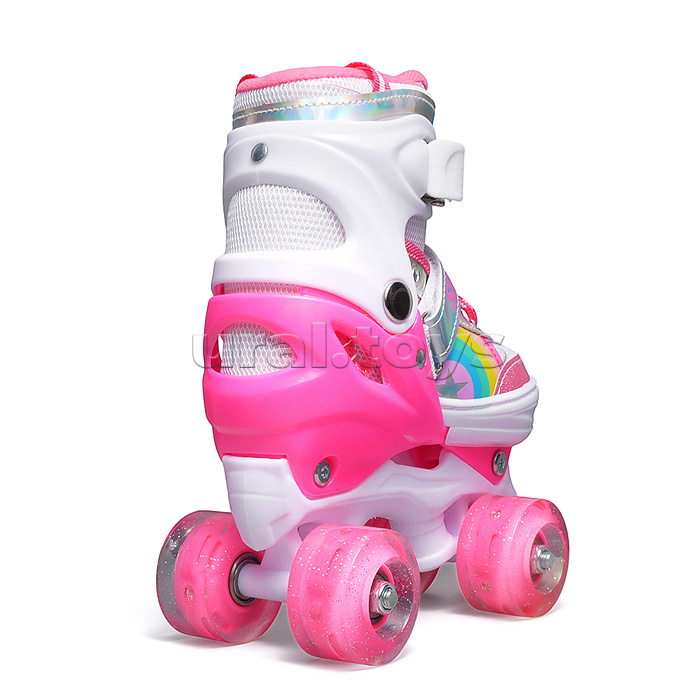 Ролики детские, размер S, 4 колеса (цвет розовый)