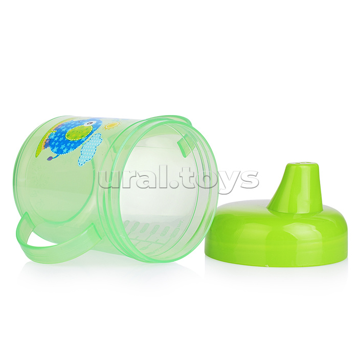 Поильник-непроливайка с жестким носиком, с ручками, ассорти, 200 мл, 5+, 1шт.