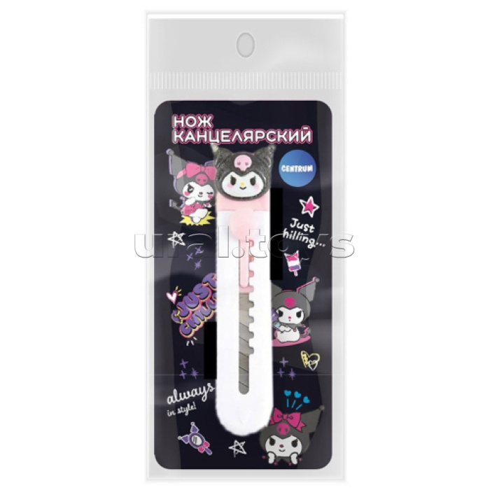 Нож канцелярский "Куроми" ширина лезвия 9 мм, в пакете с подвесом