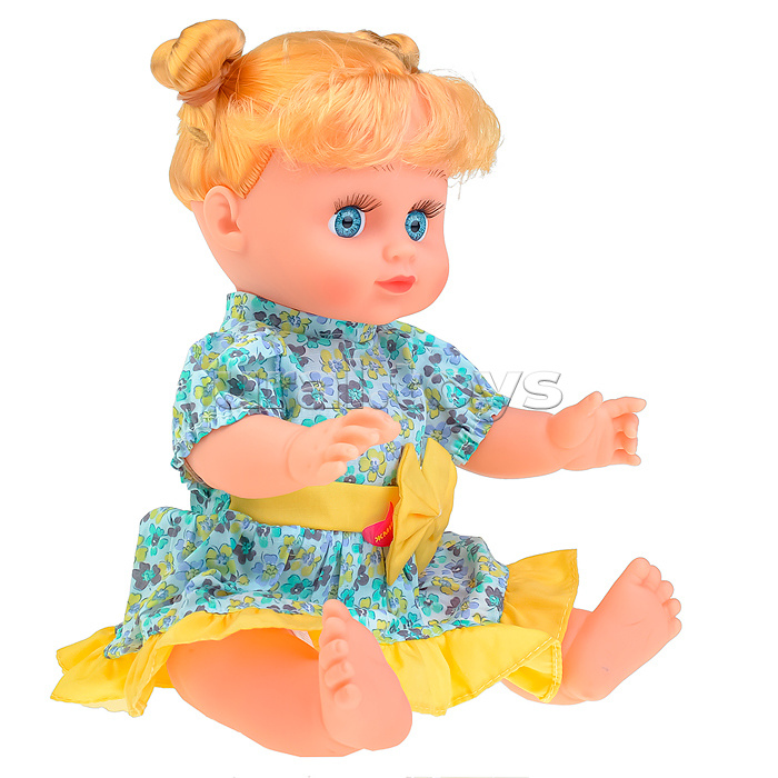 Кукла "Алина" платье с желтым бантом, озвуч. в рюкзаке