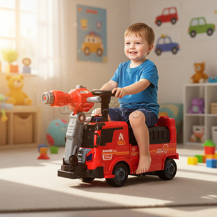 Каталка "Пожарный" в коробке