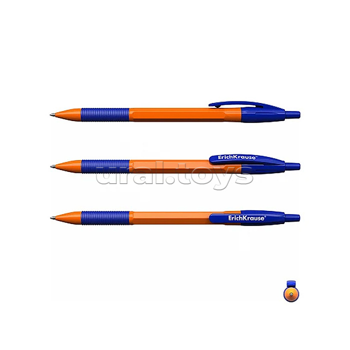 Ручка шариковая автоматическая R-301 Matic&Grip Orange 0.7, цвет чернил синий