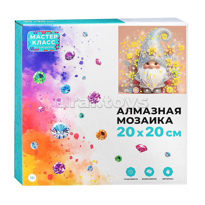Мозаика алмазная "Волшебный гном" 20*20 см.