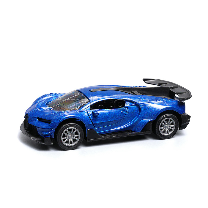 Синяя инерционная машинка спорт die-cast , 1:32