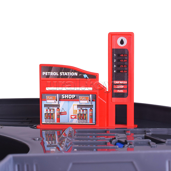 Парковка "Мега-паркинг" 6 металлических машин в наборе, (свет, звук) в коробке