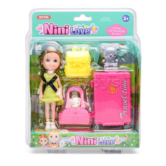 Кукла с аксессуарами, на листе