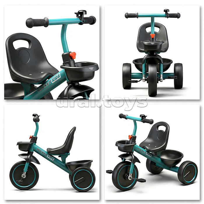 Велосипед трехколесный Rocket 2026, колеса EVA 10"/8", цвет зеленый