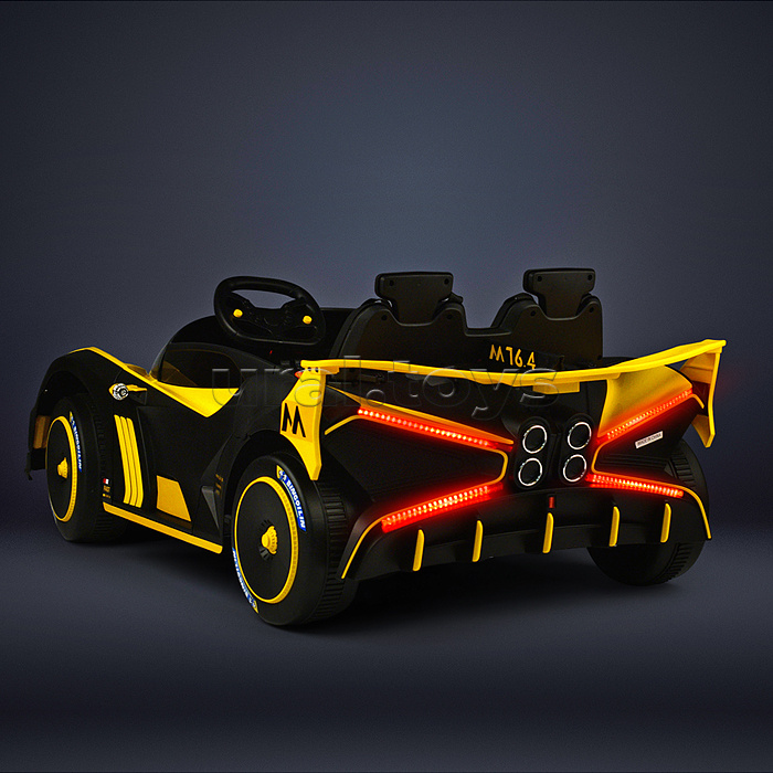 Электромобиль "Турбо" на аккумуляторе, с р/у управлением, в коробке (желтый)