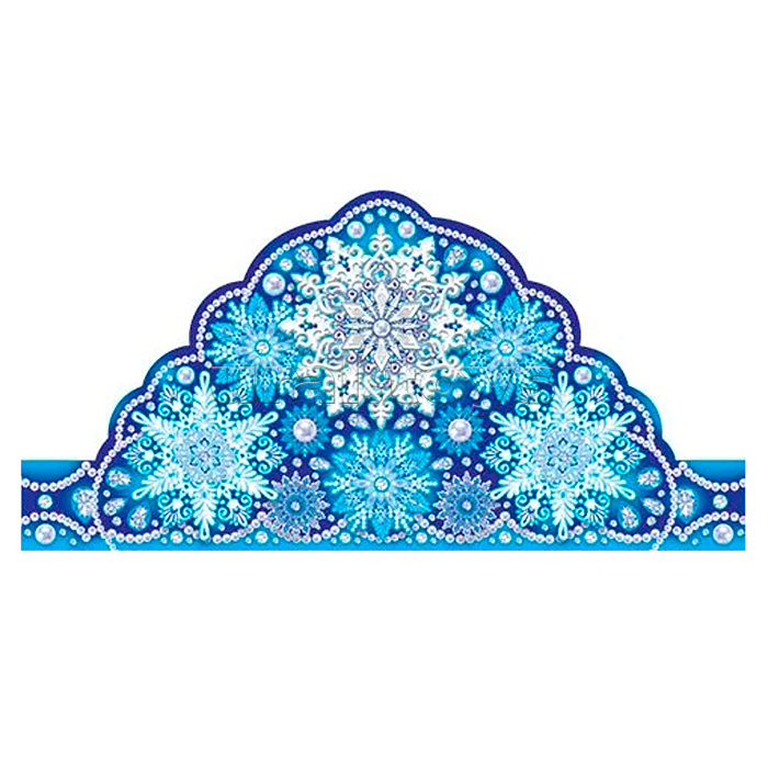 Корона НГ "Снежинки" картонная