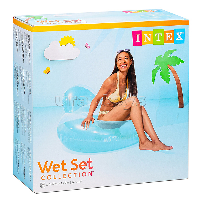 Шезлонг «Замороженный Неон» с подушкой, 137х122 см, МИКС 58889EU INTEX