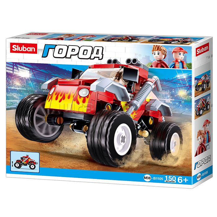 Конструктор "Внедорожник красный" (150 дет.) в коробке