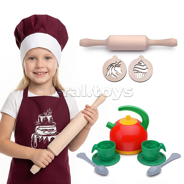 Набор "Кондитер" (100% хлопок) бордовый