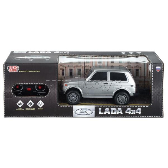 Машина р/у LADA 4x4 23 см, свет, серебристый