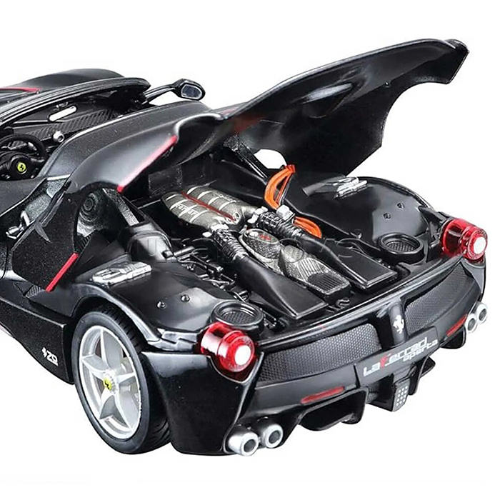 DIY машинка с отверткой die-cast LaFerrari Aperta, 1:24,  чёрная, открывающиеся двери