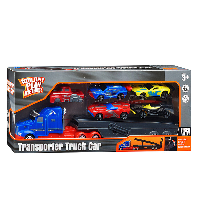 Автовоз "Автодрайв" с гоночными авто, в коробке