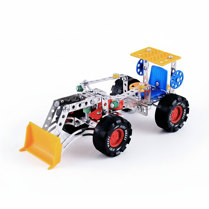 Конструктор "Колесный трактор" (138 дет.) металл, в коробке