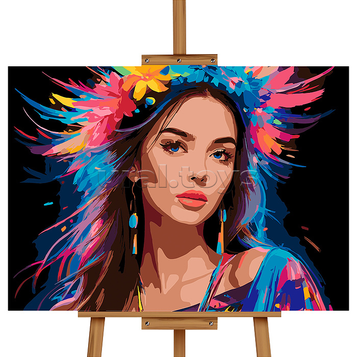 Картина по номерам "Женщина в венке" 50*40 см
