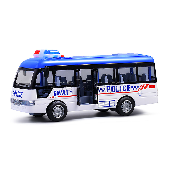 Машина "Полицейский автобус" на батарейках, в коробке