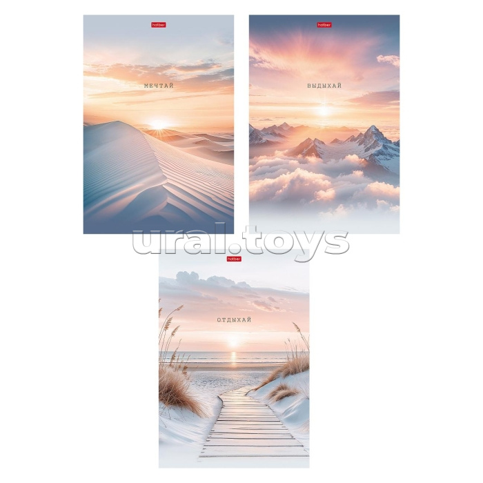 Тетрадь 48л. А4 клетка "В моменте" на скобе матовая ламинация 3 диз. в блоке