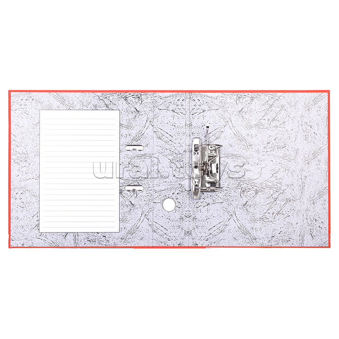 Папка с арочным механизмом A4 75 мм PVC разобранная, металлическая окантовка, запечатка форзаца, наварной карман с этикеткой, оранжевая