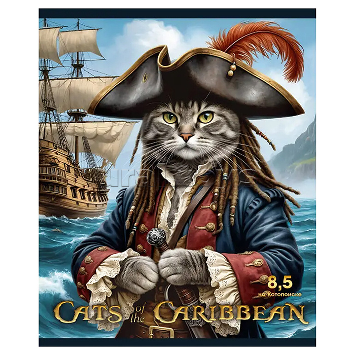 Тетрадь 48л. клетка "Кинокоты" А5 скрепка