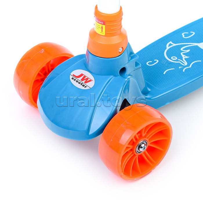 Самокат 3-х кол., голубой, PU, ABEC 7, в коробке