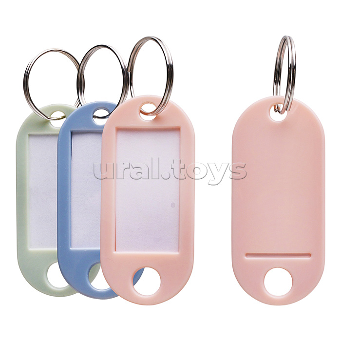 Брелок для ключей "SigNATURE" непрозрачный пластик, 50x22 мм, размер инфо-окна 30x15 мм, металлическое кольцо, 48 шт в картонной коробке, ассорти 3 цвета