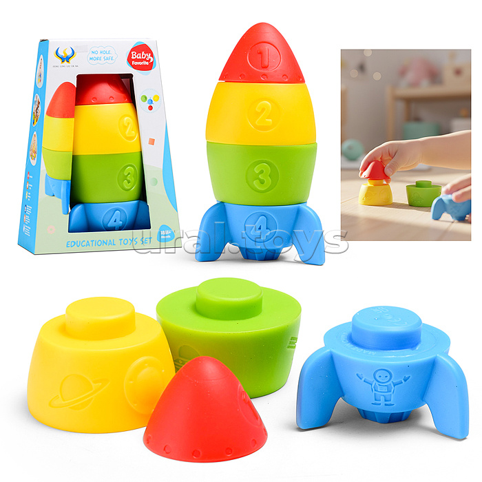 Пирамидка "Яркая ракета" в коробке