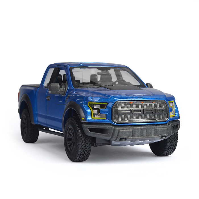 Машинка die-cast 2017 Ford F-150 Raptor, 1:24, синяя, открывающиеся двери