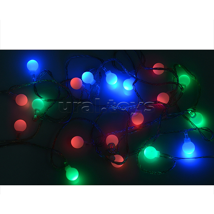 Электрогирлянда "Шарики матовые" 2,2м., 20 ламп, цветная