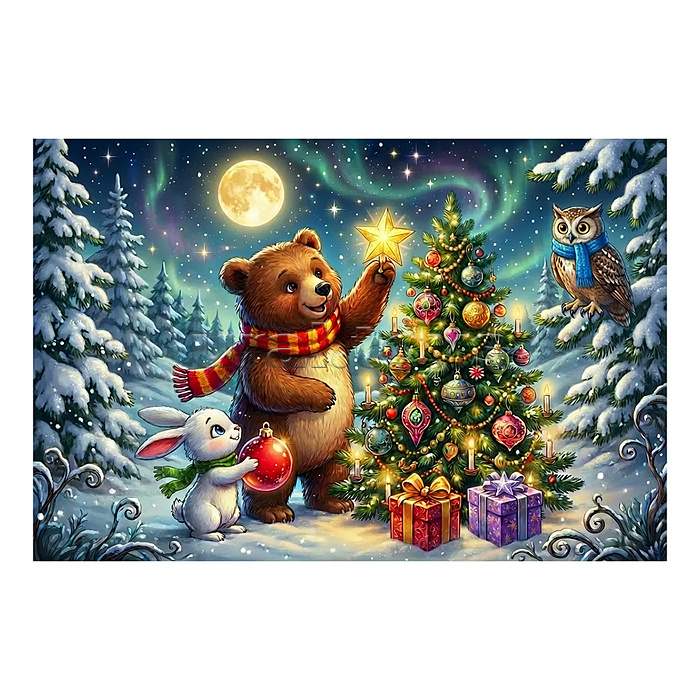 Пазлы 104 "Мишка и зайчик" Оживи мультфильм