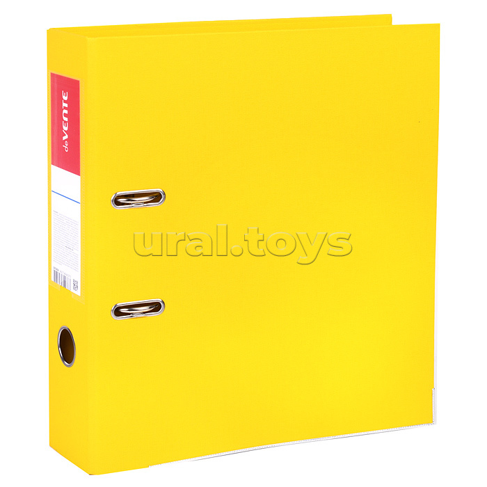 Папка с арочным механизмом A4 75 мм PP двусторонний разобранная, металлическая окантовка, запечатка форзаца, наварной карман с этикеткой, желтая