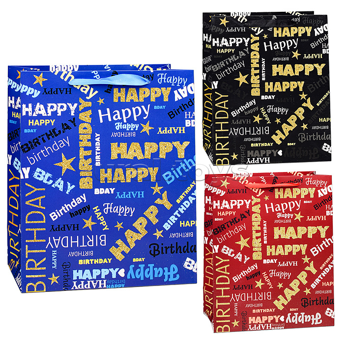 Пакет подарочный "Happy birthday" 32х26х12 см Пакет подарочный "Happy birthday" 32х26х12 см