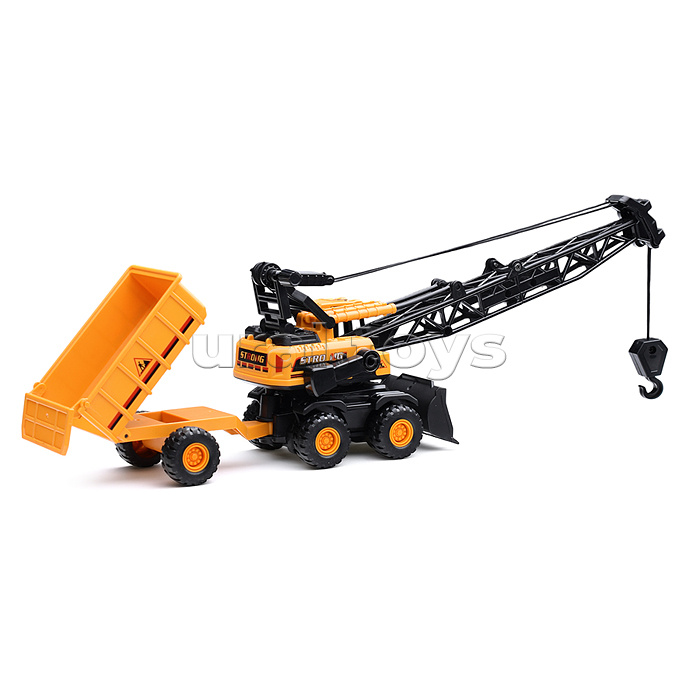 Машина "Кран с ковшом и прицепом" инерционная, в пакете Машина "Кран с ковшом и прицепом" инерционная, в пакете